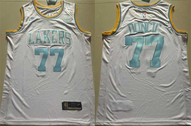 Men's Los Angeles Lakers #77 Luka Doncic White 2025 Classic Edition Stitched Basketball Jersey,We sell and wholesale Men's Los Angeles Lakers #77 Luka Doncic White 2025 Classic Edition Stitched Basketball Jersey on line form chian!